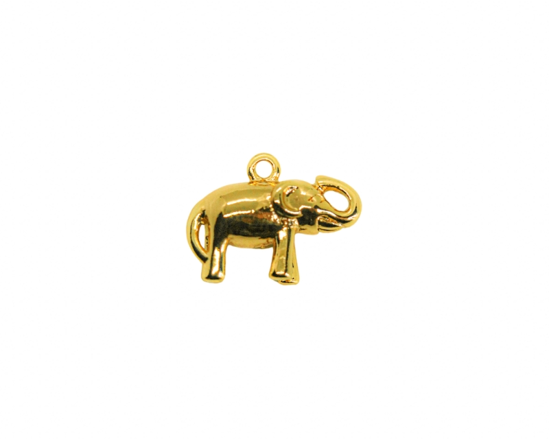 Подвеска слон объемный цвет золото 12*15мм Золотой